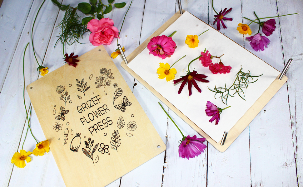Grizef Large Wooden Flower Press, 10 Layers 30 x 21cm Flower Press Kit
