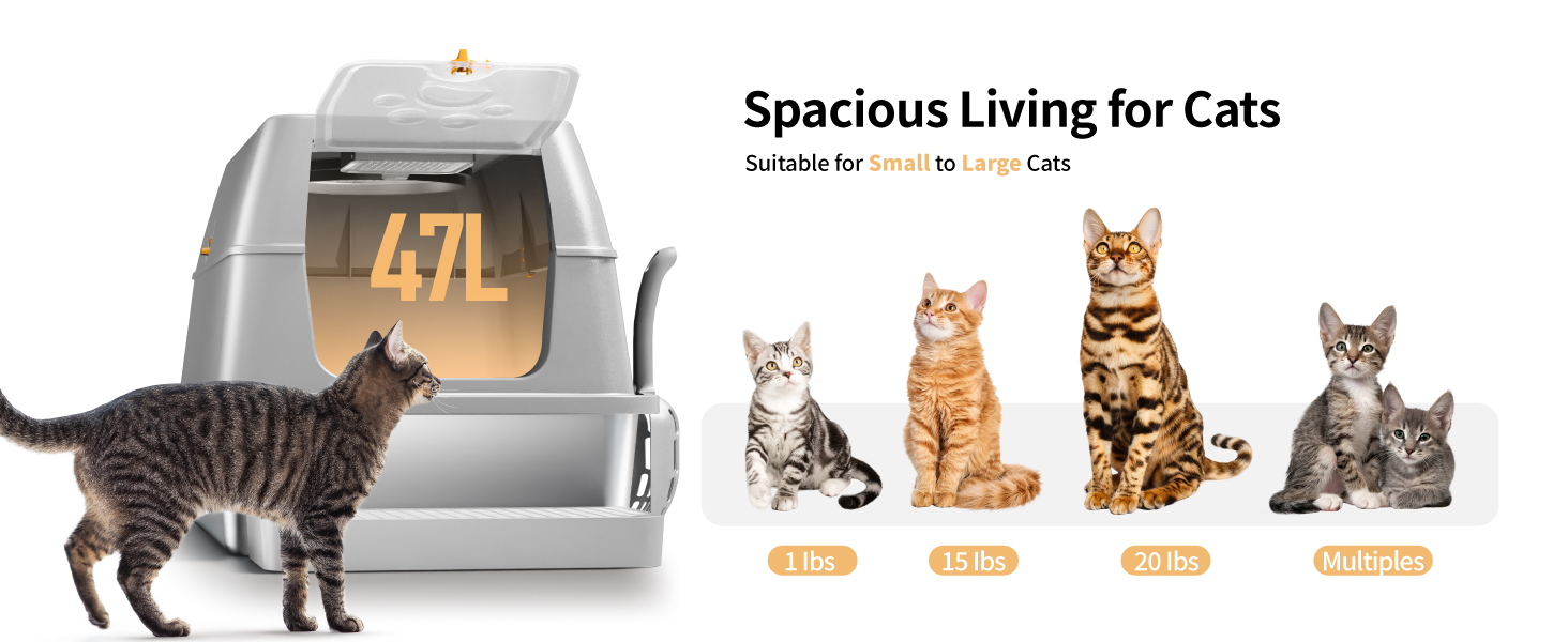 litter box stainless steel enclosed