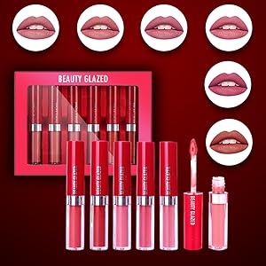 6 Farben Velvet Nude Lipgloss Kit Antihaft-Tasse Sexy Matte Lip Stick Wasserdicht