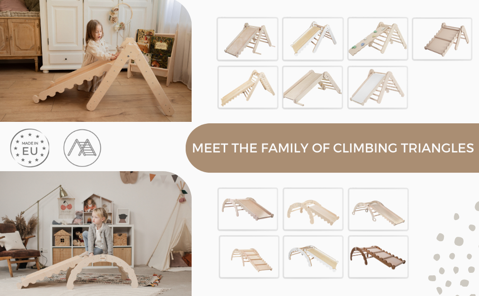 indoor climbing frame, indoor climbing frame, slide, mamoi climbing triangle, pikler