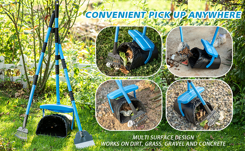 MXF Pooper Scooper Swivel Bin & Rake & Spade Kit with 20