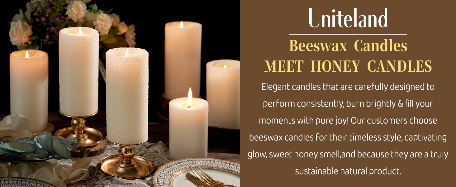 beeswax pillar candles