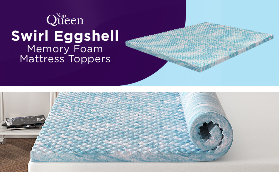 NapQueen 4 Inch Swirl EggShell Cooling Gel Memory Foam
