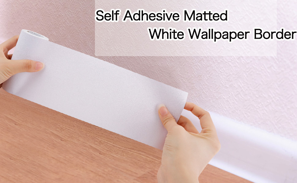 JUMRHFAN Wallpaper Border Peel and Stick for Bathroom Wall Border Sticker Home Ceiling Decorative Border Pure White(10CM X 5000CM) 8 Bordure de papier peint