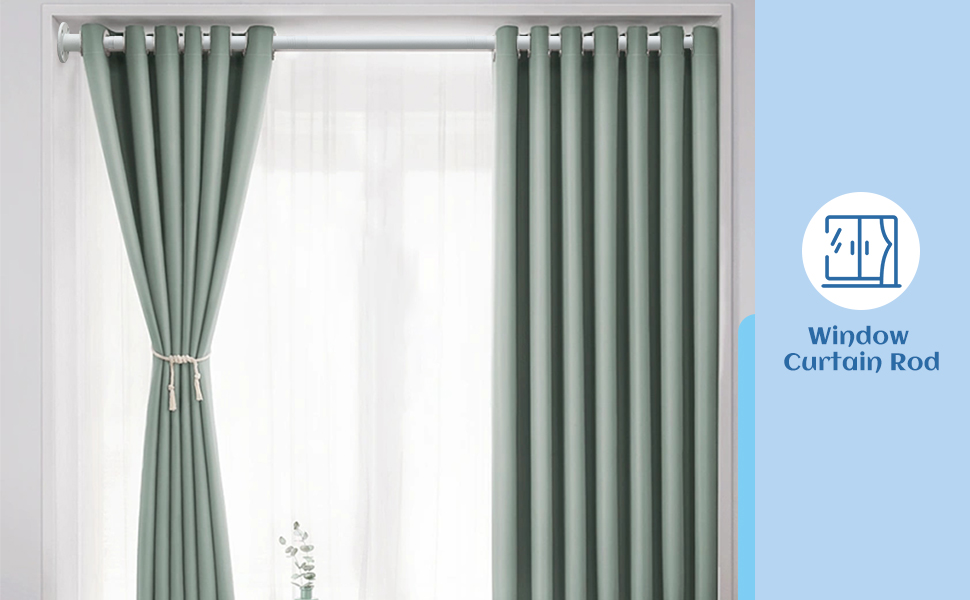 Industrial Shower Curtain Rod Wall Mounted 1 Inch Heavy