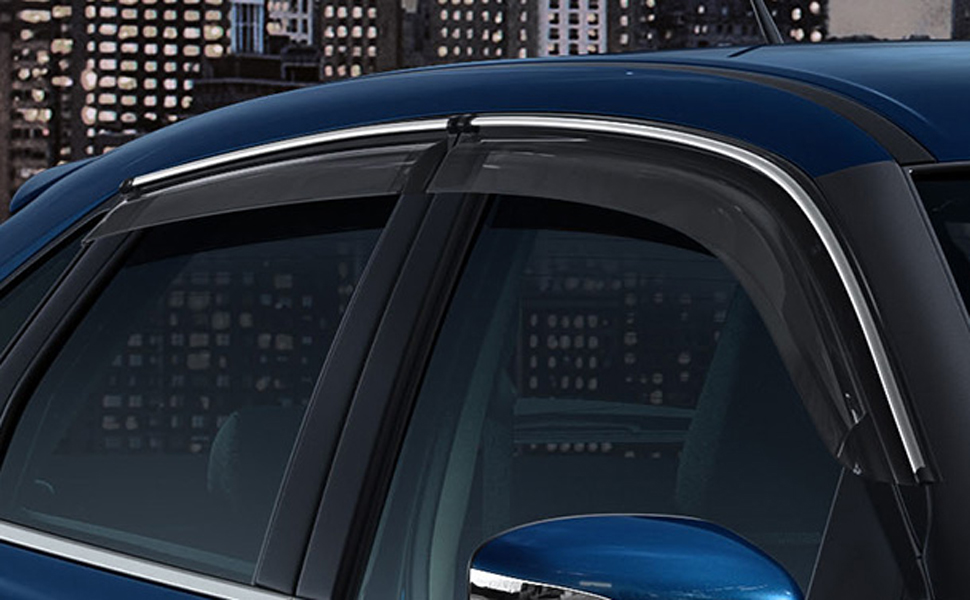 Auto Tata Nexon (Chrome Line) Door Visor Wind Deflector