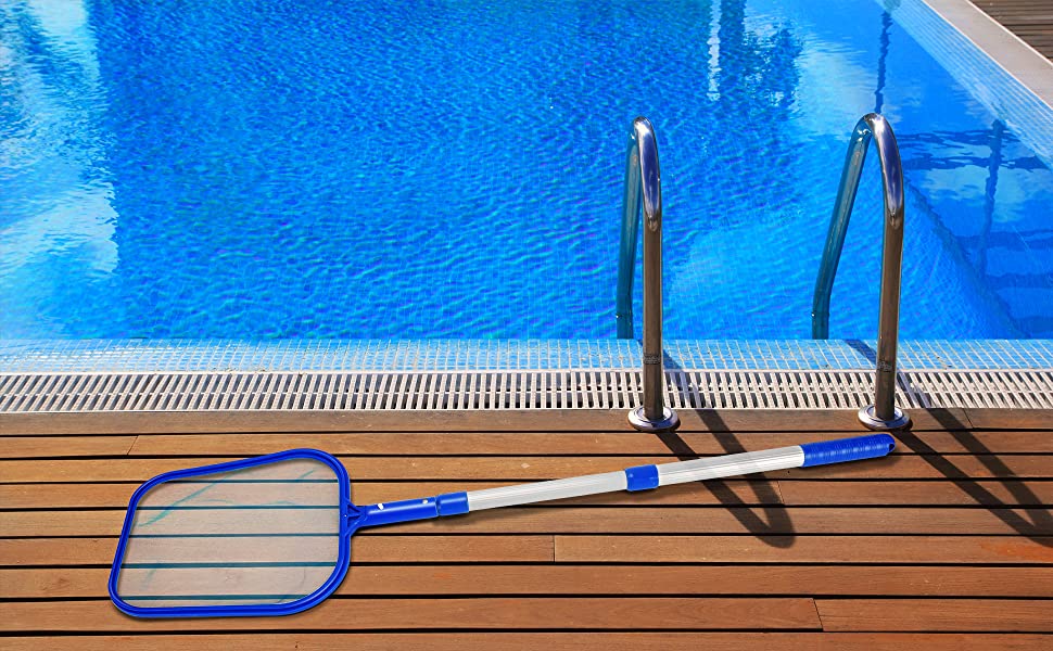 Swimming Pool Nets Pool Skimmer Net with 1741 inch Telescopic Pole Leaf Skimmer Fine Mesh Rake