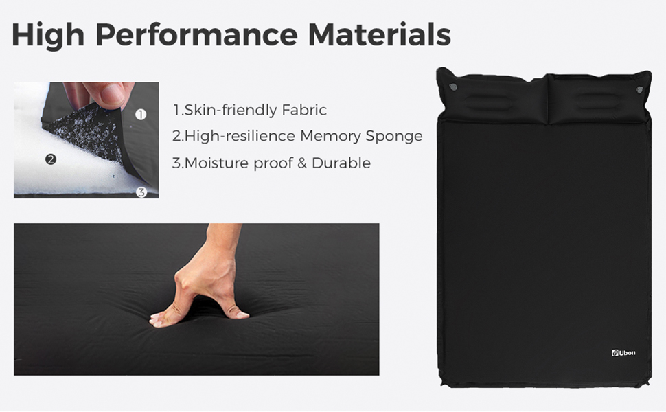 Ubon Double Self Inflating Sleeping Mat Inflatable Mattress with