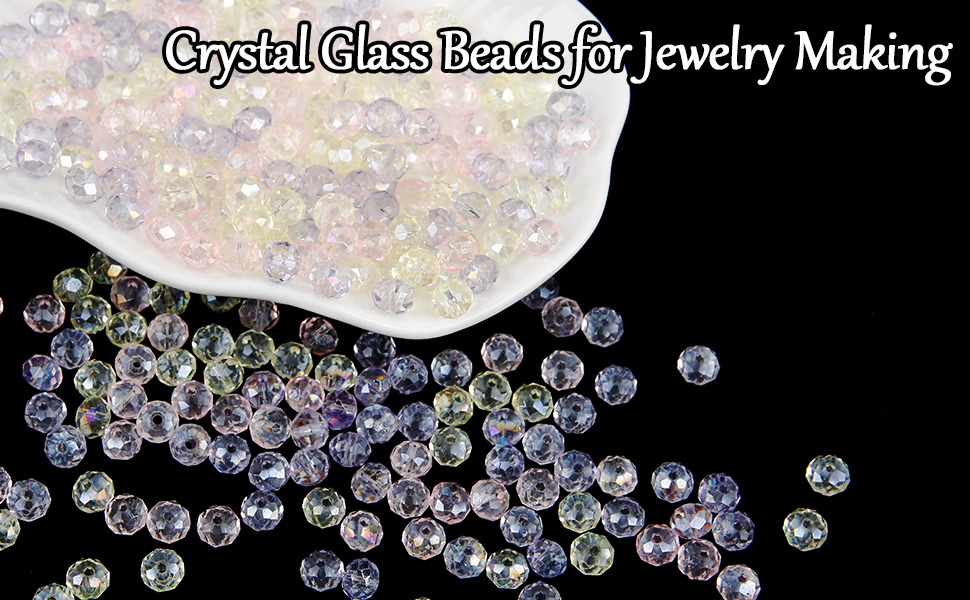 100Pcs Crystal Glass Beads for Jewelry Making, 6 * 8mm