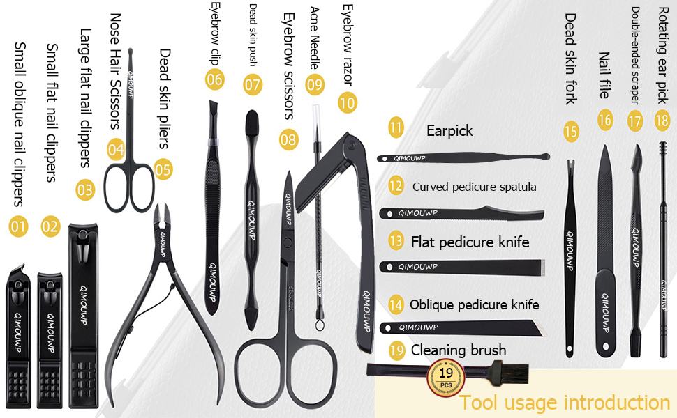 19-piece nail clippers set