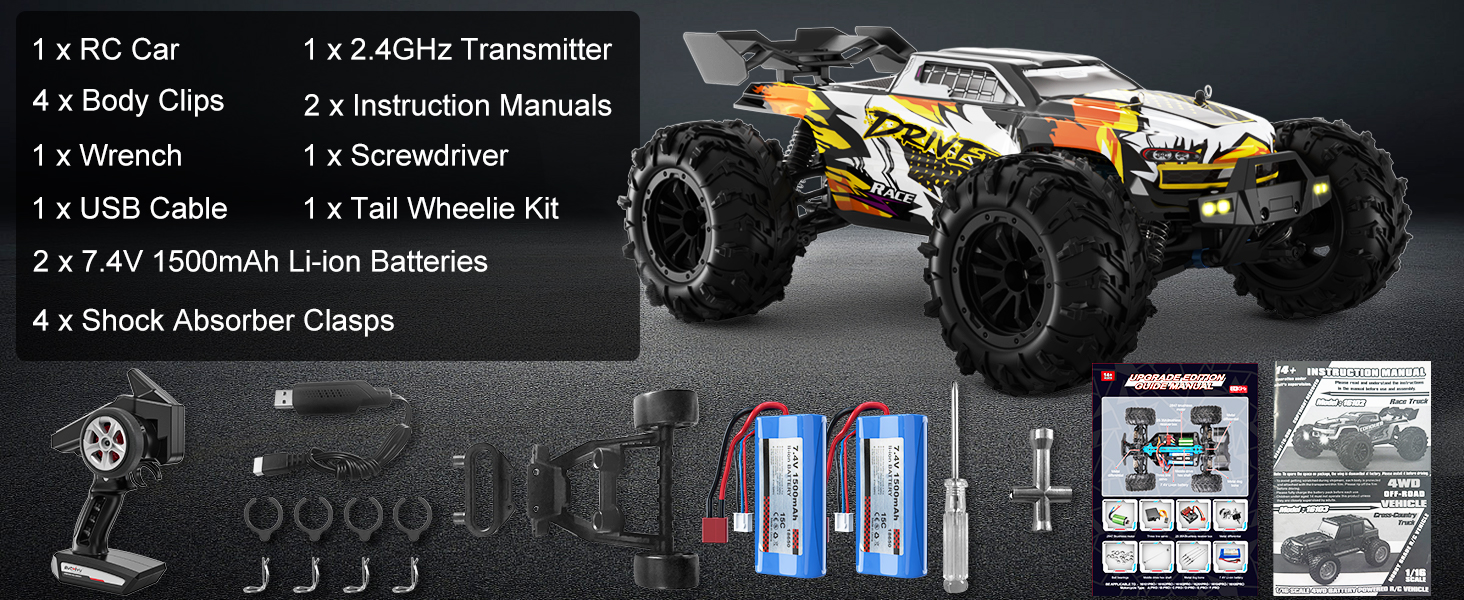 ScharkSpark Brushless RC Cars for Adults Fast 70 KPH, 4WD