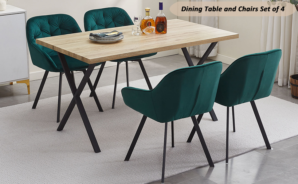 U-DC-B0197GR*2+B-DT-D0196BD Dining Room Sets 140cm