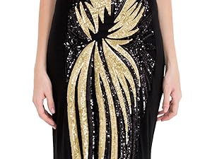 gold sequin ball gown dress