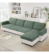 Ruaozz Couch Cushion Covers for Sectional Sofa Stretch Seat Cushion Covers Washable Sofa Slipcove...