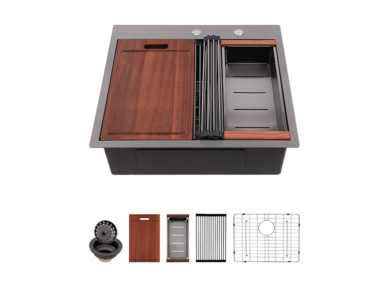 Sarlai 25 x 22 Inch Topmount Ledge Workstation Gunmetal