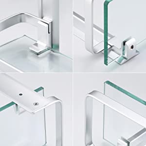 KES Estanteria Baño Aluminio Estante Vidrio Baño 8MM Extra ...