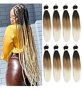 Leeven Pre Stretched Braiding Hair 30 Inch 8 Packs Professional Soft Yaki braiding Hair For Butte...