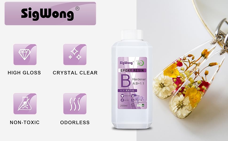 SigWong Kit de revêtement en résine époxy transparente 400 ml/429 g 2