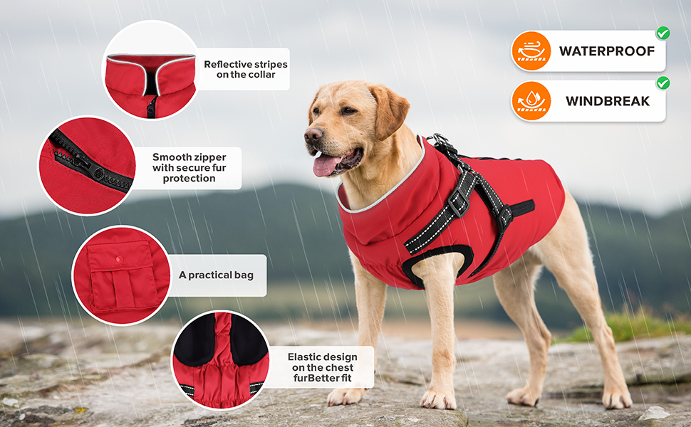 Woiil Dog Clothes Waterproof Vest Small Dog Coat for Puppies, Dog