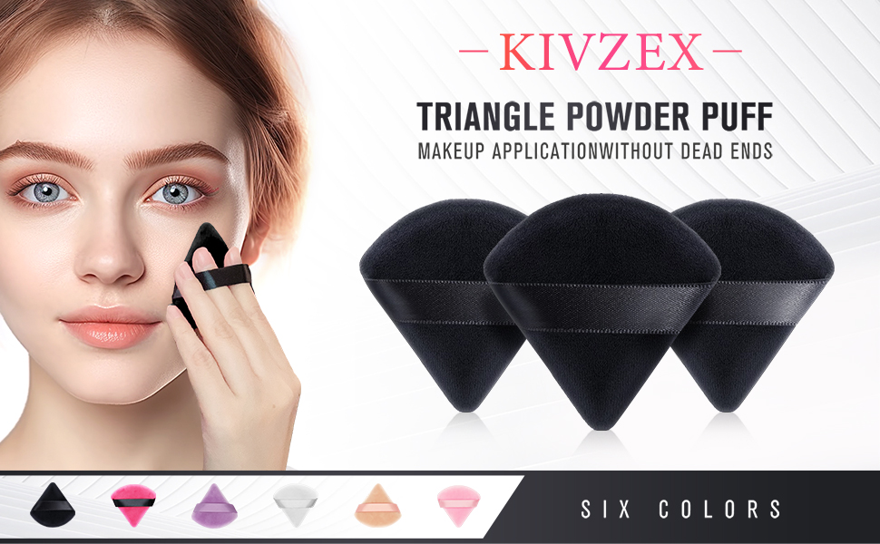 Kivzex 6Pcs Triangle Powder Puffs for Face Powder,Soft