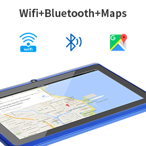 wifi bluetooth and maps on a tablet