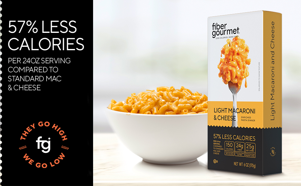 Fiber Gourmet Mac and Cheese Healthy & Cheesy Macaroni