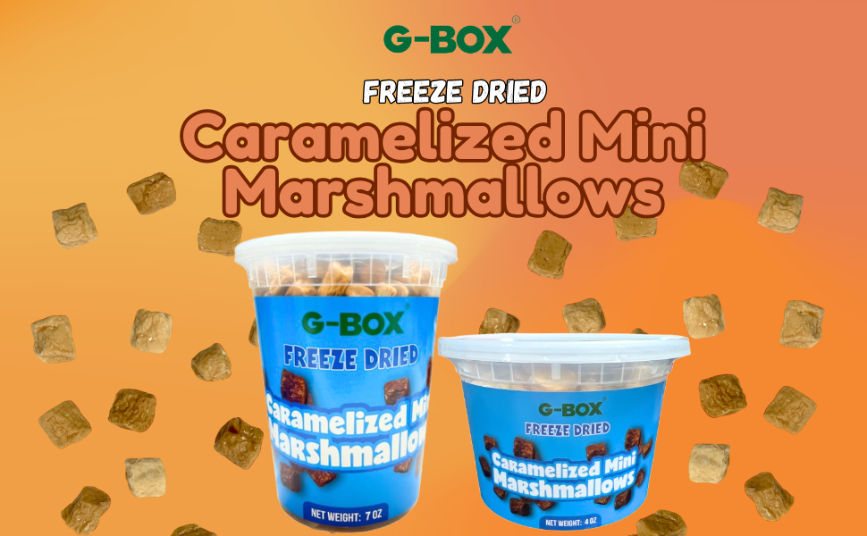 G-Box Freeze Dried Marshmallows, Mini Caramel Marshmallows