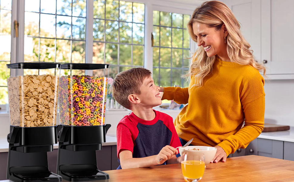 Cereal Dispenser Countertop with lids, 5L Organization and