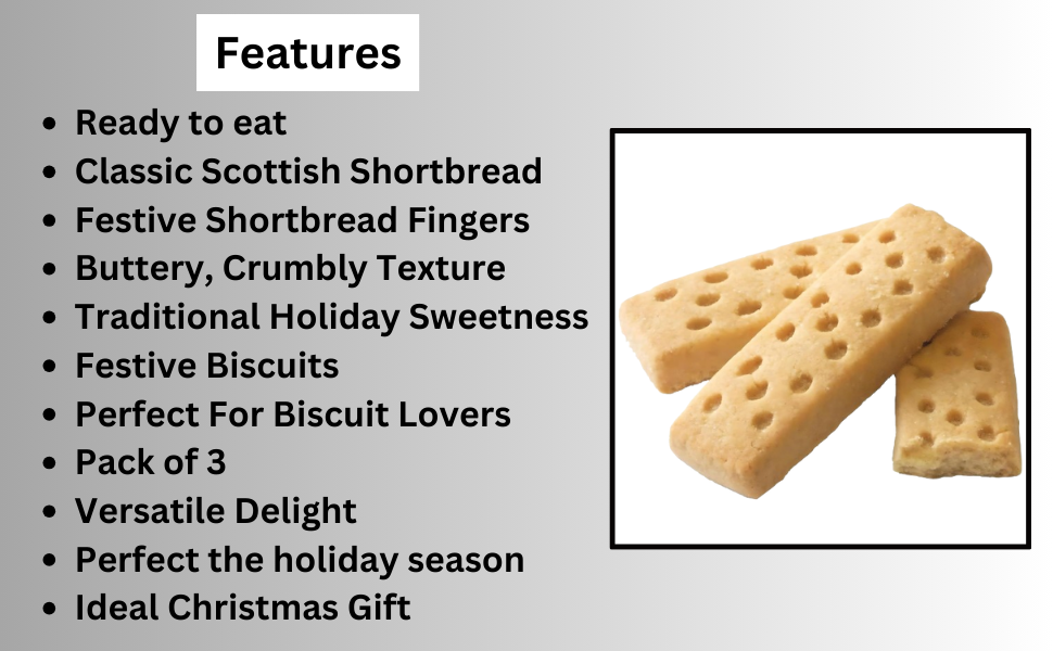 Cookies Sweet Paterson's Festive Shortbread Fingers Pack Of 3 Delicious Festive Scottish Cookies