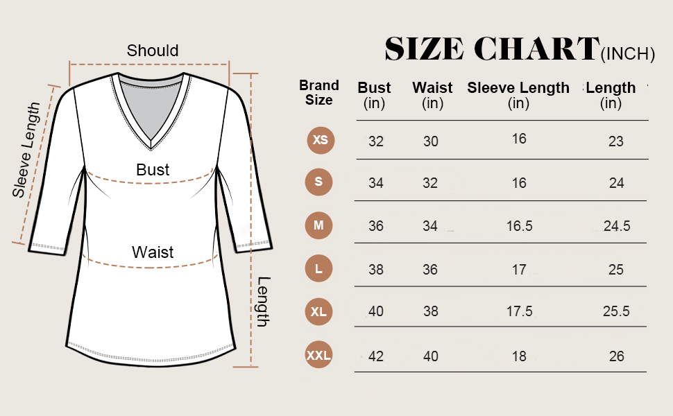 Sundish Women's 3/4 Sleeves Regular Fit V-Neck Cotton T-Shirt