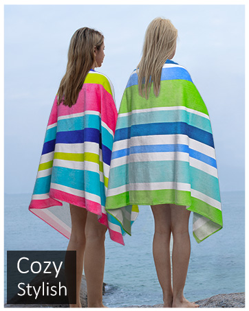 rainbow stripe beach towel oversized pink blue green