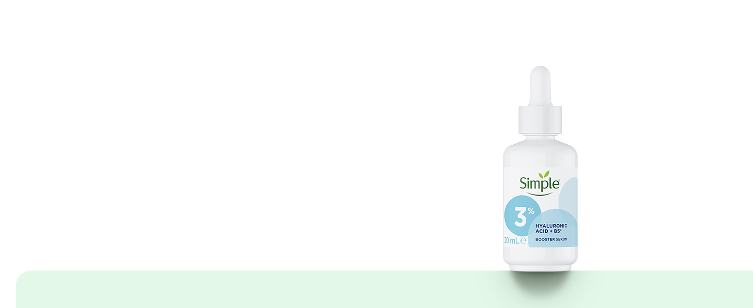 Apply Simple 10% Vitamin C + E + F Booster Serum alone or mix a few drops into a face moisturiser