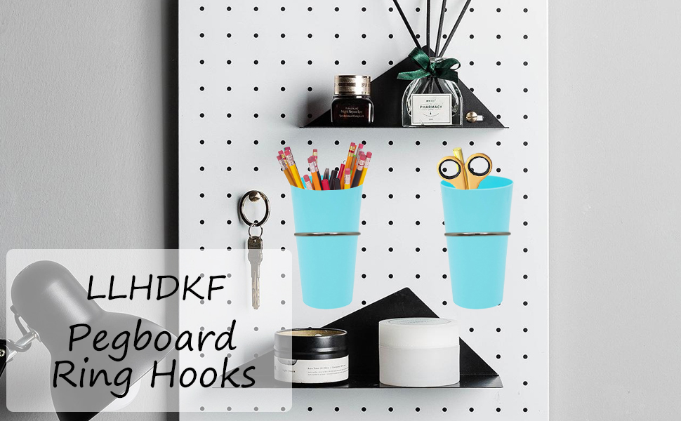 Rurili Metal Plating Pegboard Cups Holder Ring Style