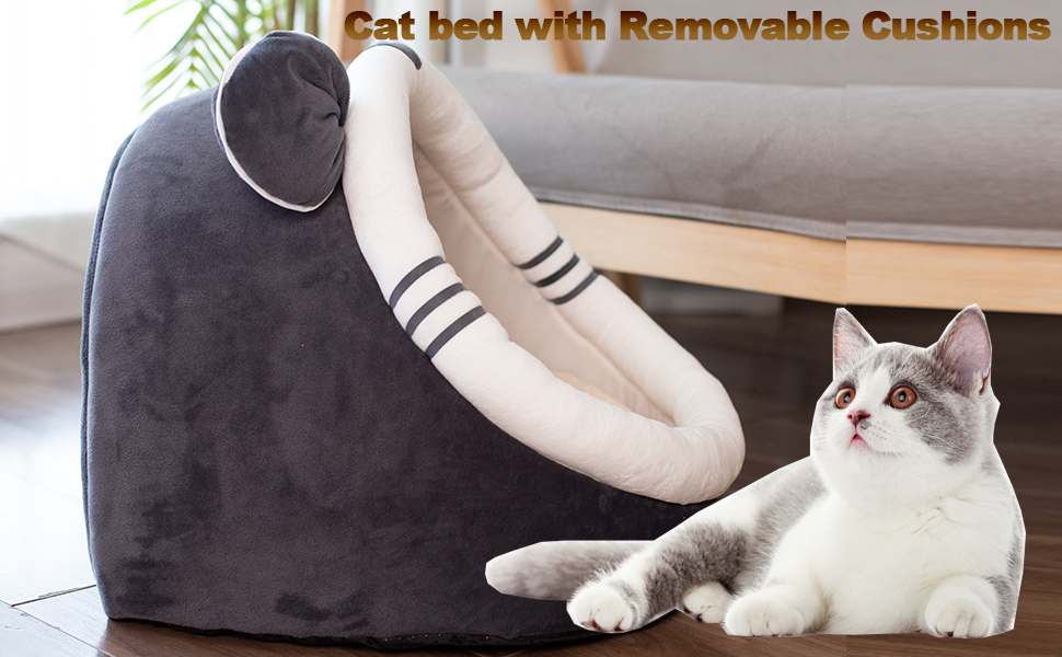 CLrkualn Cat Bed for Cats Small Dogs, Cat House with