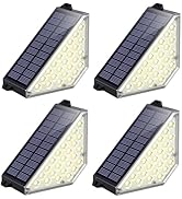 TECKNET Solar Step Lights for Outside, 2 Modes Brightness Adjustable, 24 LEDs Solar Stair Lights ...