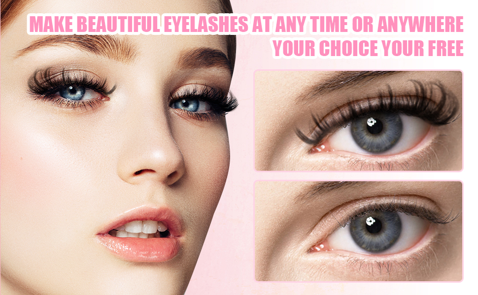 Kanviensl False Eyelashes Russian Strip Lashes Russian Lashes 3D Effect D Curl 6MM