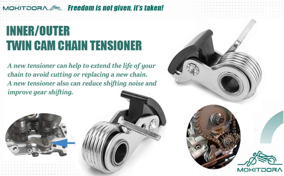MoKitDora Inner Outer Twin Cam Chain Tensioner for 1999