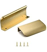 Satanga 5Pack Edge Finger Tab Pull for Cabinets Kitchen Concealed Aluminum Flat Hidden Bar Pulls ...