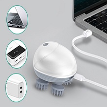 Gion electric scalp massage, portable head massage with 4 removable massage claws, hair skull scratch scrattor hair growth and stress relax (1pcs) for full body massage USB rechargeable skull massage with 96 massage nodes