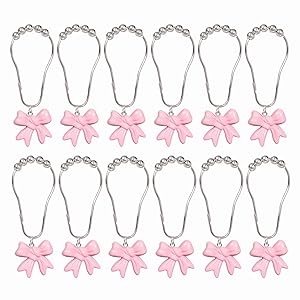 pink shower curtain hook rings