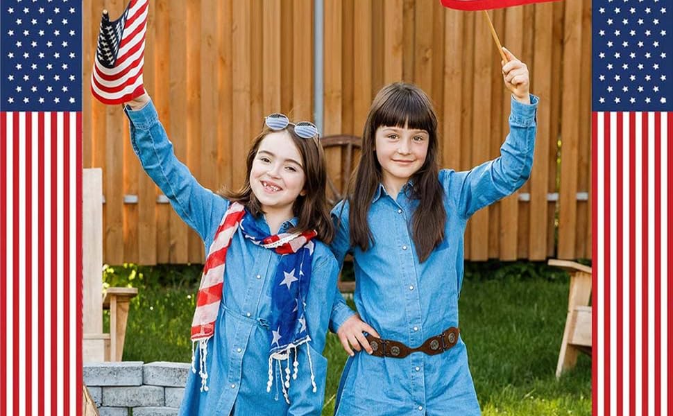 4th of July Decorations Outdoor Hanging American Flag Banners 