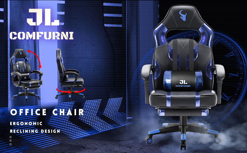 Jl comfurni gaming chair with footrest Clearance