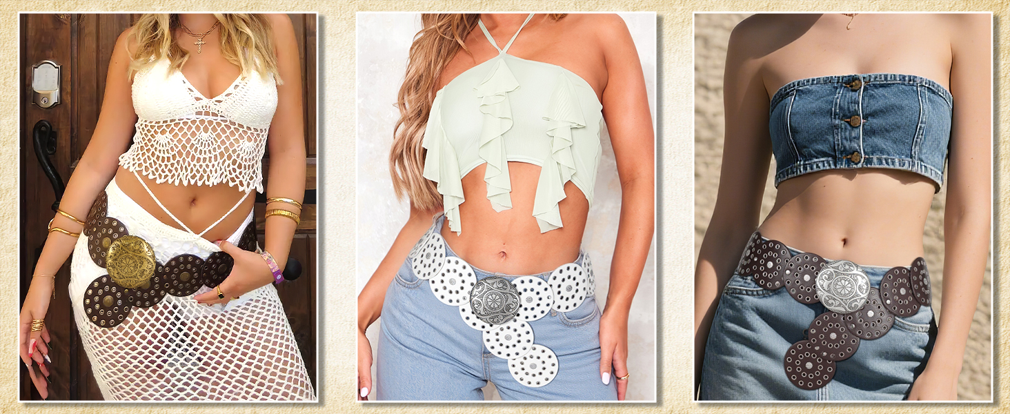 Western disc belt for women