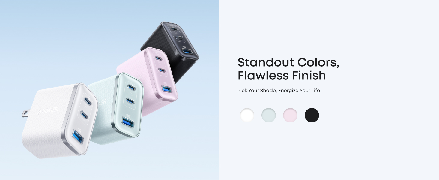 Anker Nano USB C Charger Block, Ultra-Fast 70W Output 3-Port Type C Charger, Fast Charging, Compact and Stylish, for iPhone 17/16 Series, MacBook, iPad, Pixel, Galaxy, and More(Black, Cable Included)