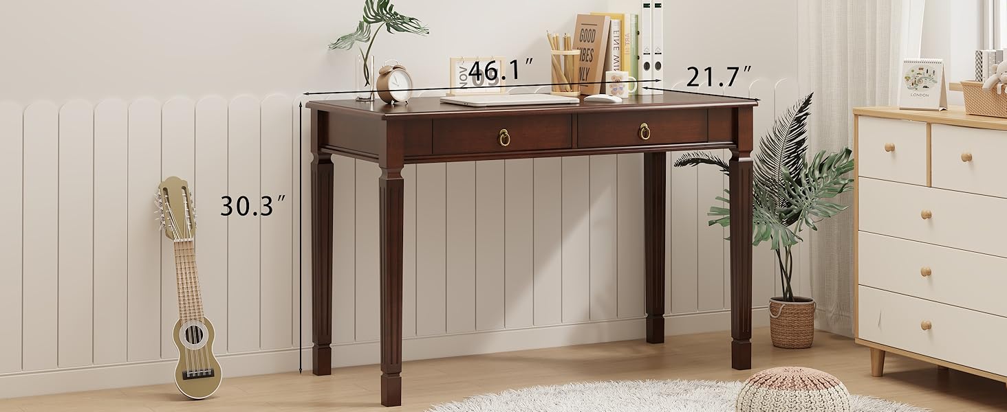 Small Secretary Desk with 2 Drawers