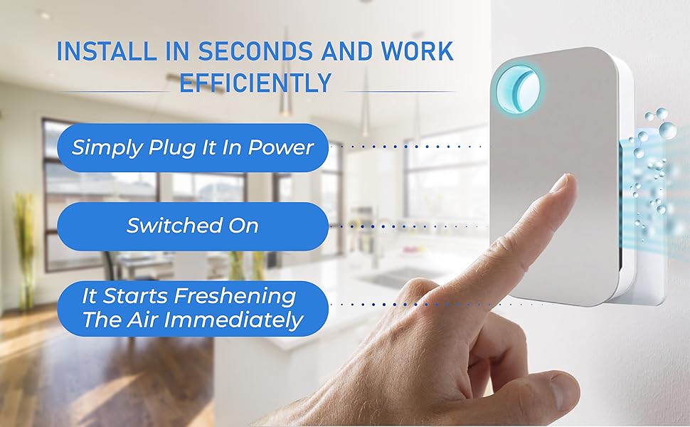 Air Purifier plug in Deodorizer Filterless Mobile Ionizer Air