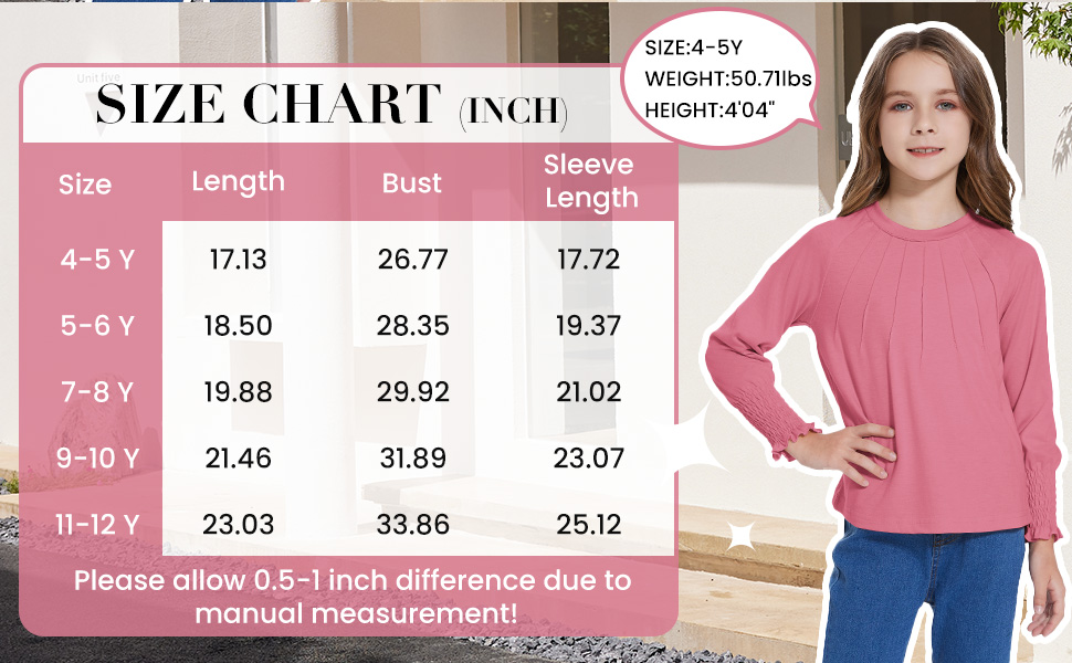 fashion long sleeve shirts for girls