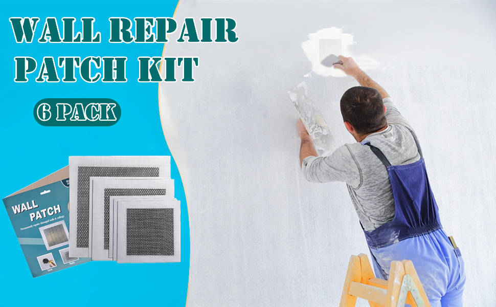 Drywall Repair Kit, 6 Pieces Aluminum Wall Patch Repair Kit, 6 Inch Fiberglass Mesh Wall Screen