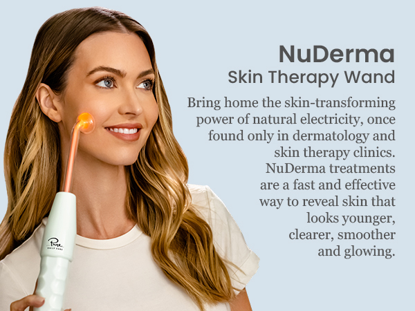 NuDerma Portable Handheld High Frequency Skin Therapy Wand Machine w/Neon – Anti-Aging 