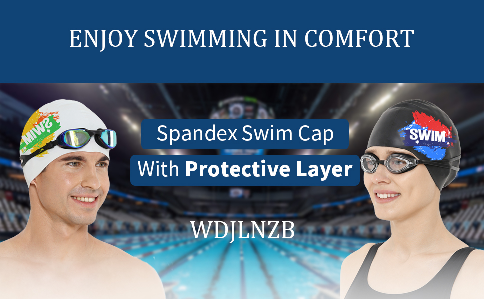 Unisex Swimming Caps, NonSlip, Silicone Swim Cap, Stretchy and